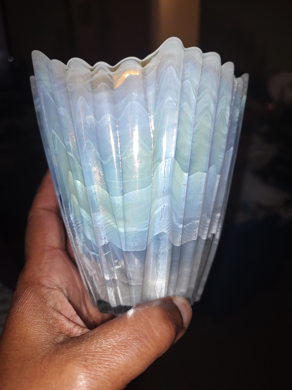 Beautiful Iridescent Art Glass Vase Decorative Vase