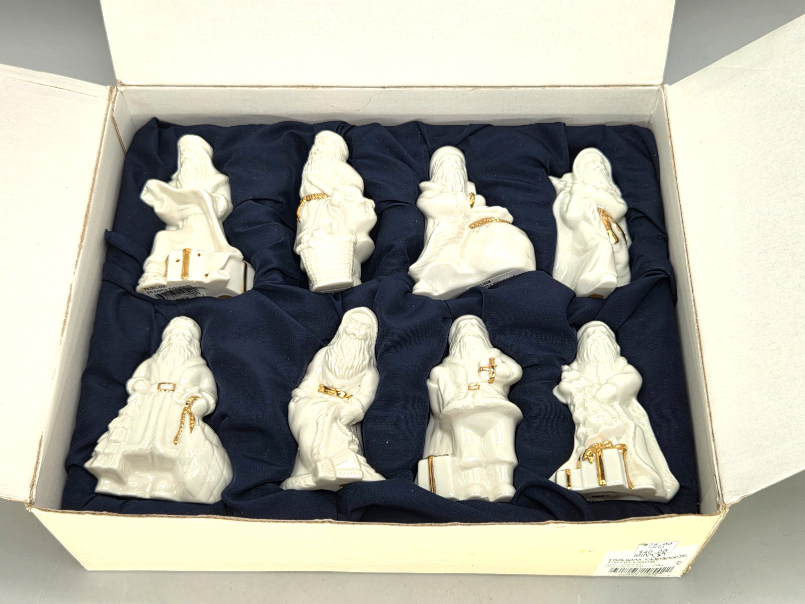 Mikasa Holiday Elegance Porcelain Figurine Santa set 8 Christmas decor fk001/608