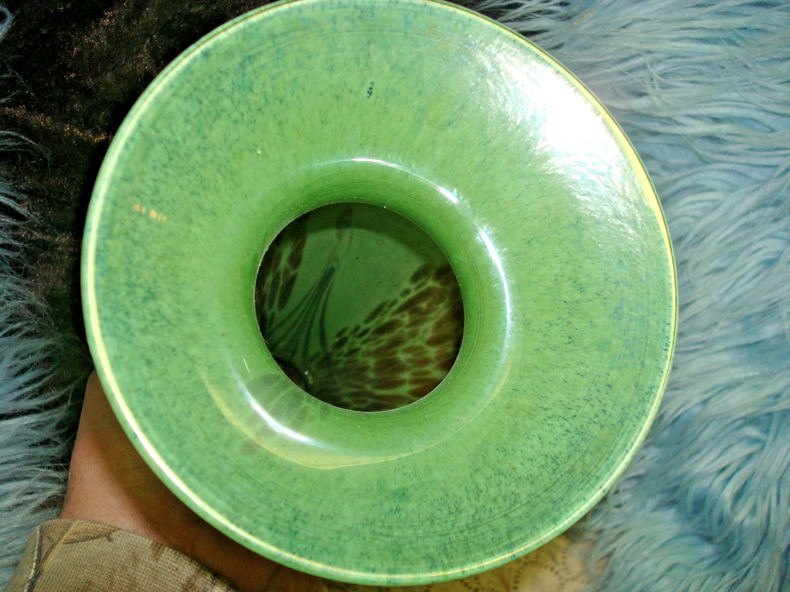 Hand Blown Signed Art Glass Vase Iridescent Estate Sale Find 11 1/2 Inches High