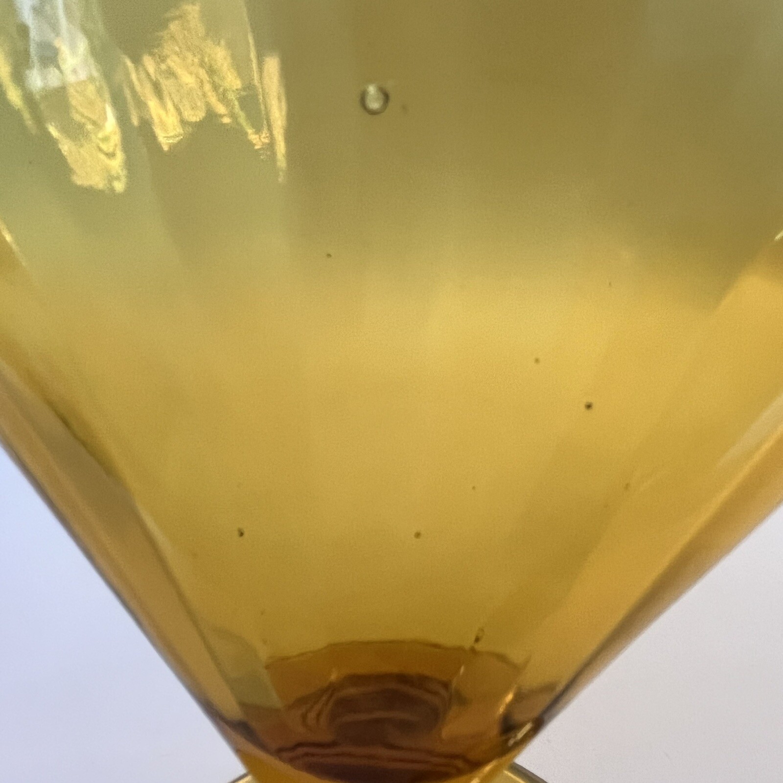 Vintage Amber Glass Fan Vase Optic Ribbed 8.5″ H x 7 L x 1.25″ W 3.75″ D Base