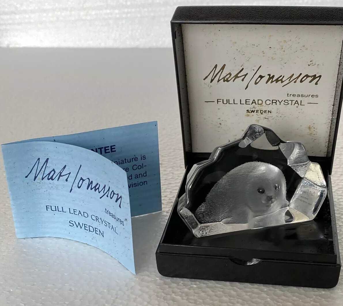 Mats Jonasson Lead Crystal Treasures Baby Seal Art Sculpture Made in Sweden