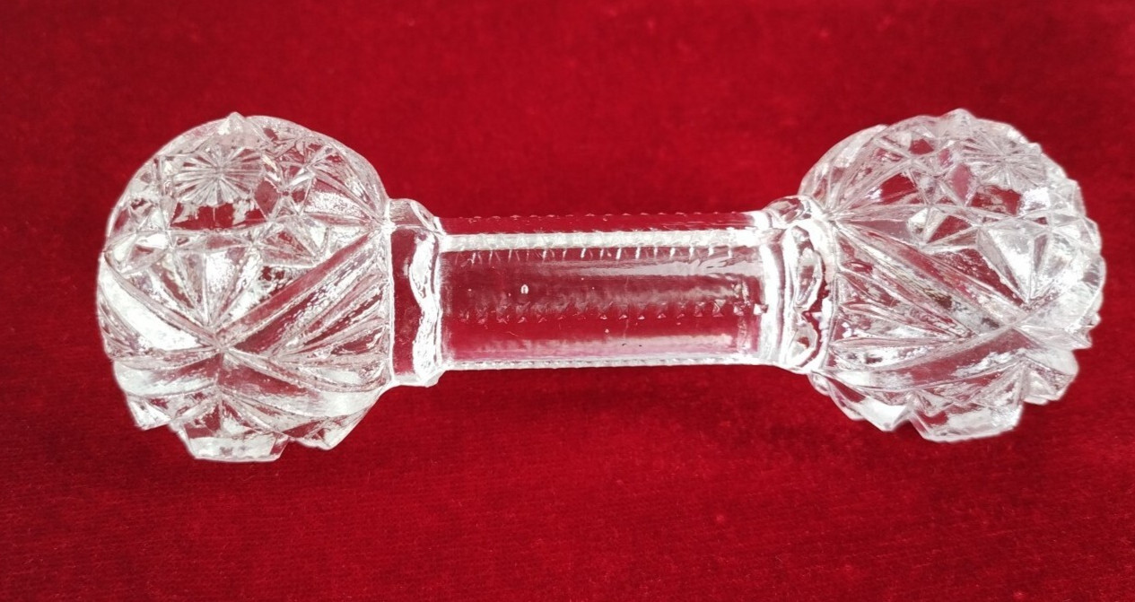 Vintage Imperial Glass 303 Clear Pressed Art Glass Knife Rest Paperweight 4″ L