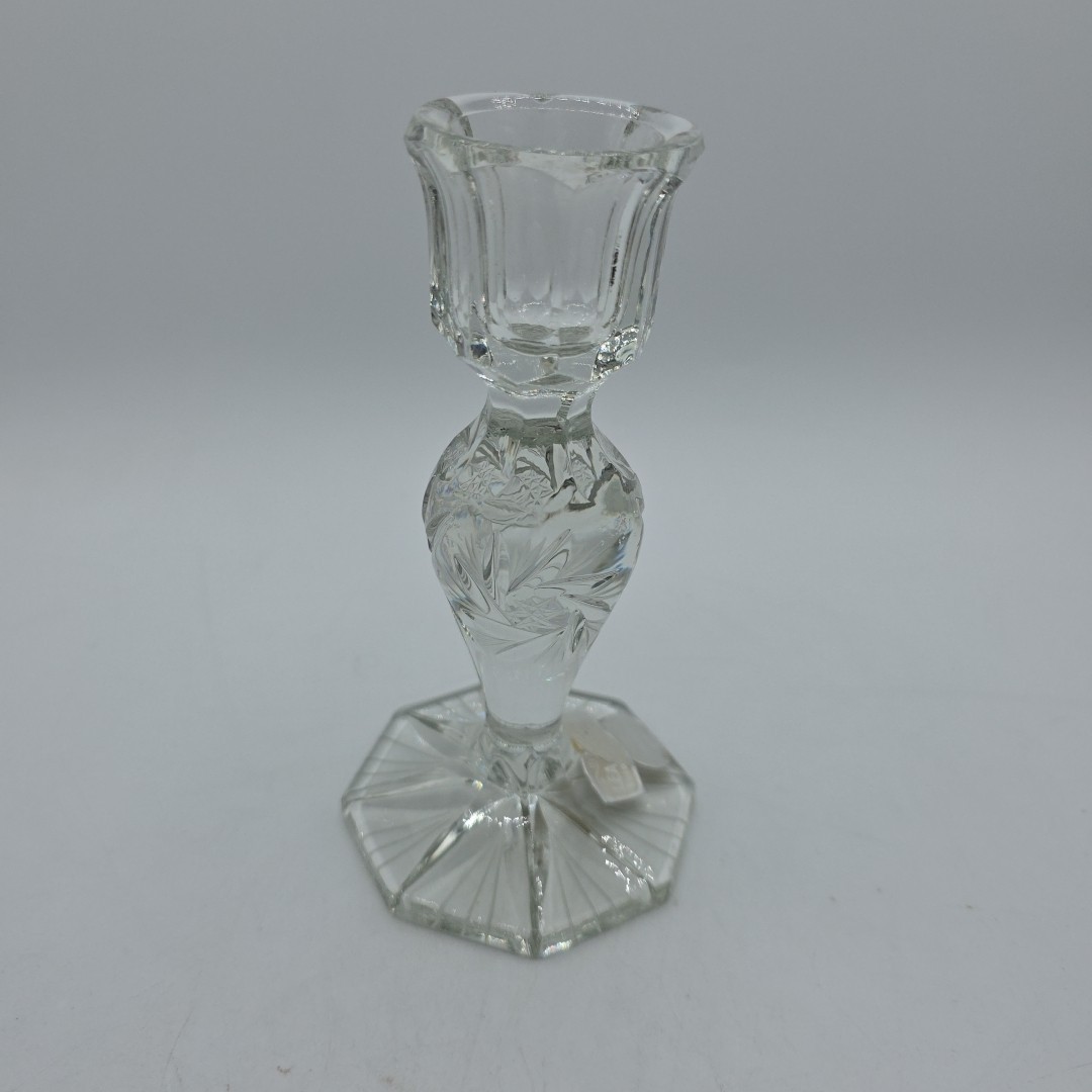 Crystal Clear Industries Pattern #2704 – Vintage Single Light Cut Candlestick