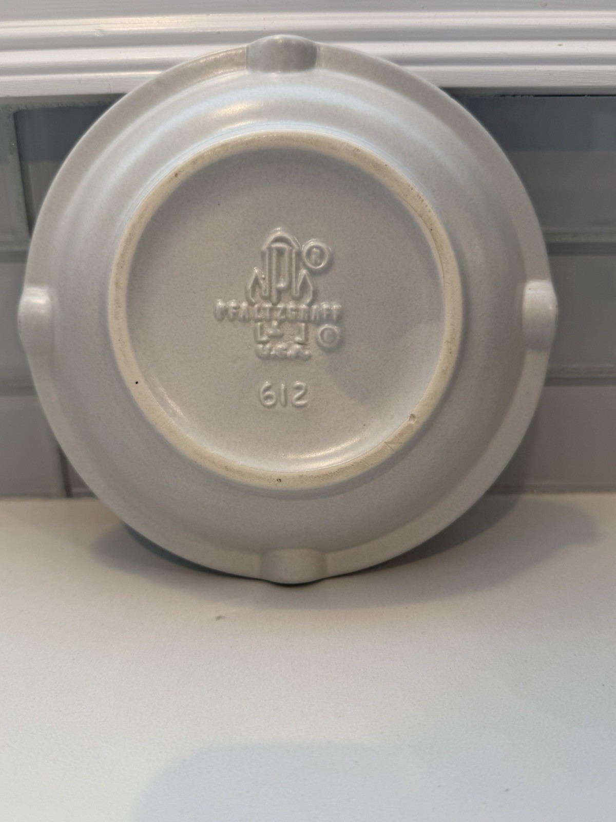 Vintage Pfaltzgraff Off White With Blue Accents Ashtray