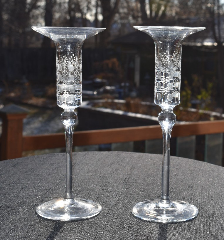 RARE Rosenthal studio line Romance crystal candlestick holders Bjorn Wiinblad