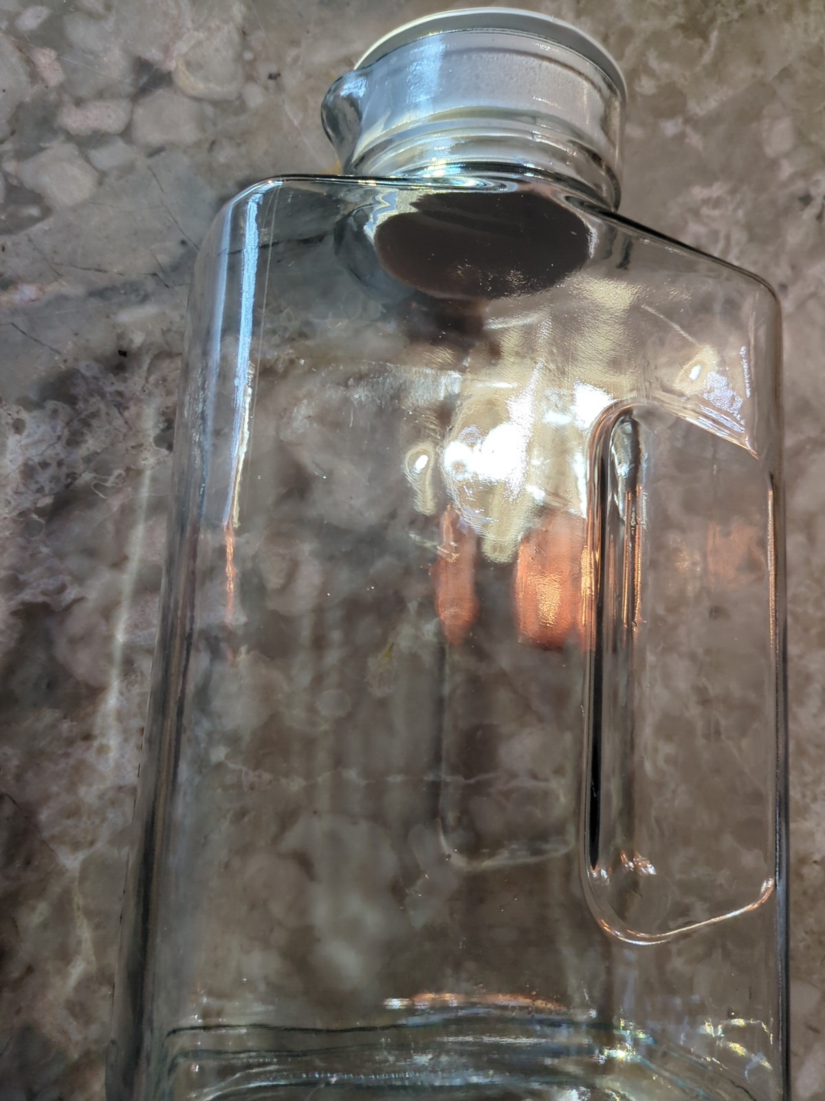 VTG Anchor Hocking SMOOTH glass Juice/Milk/Tea 2 QT. Pitcher Bottle Jug w Lid