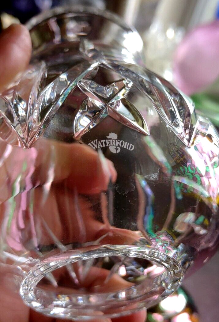 Waterford Crystal HURRICANE LAMP Candle Holder BELMONT PLATINUM Base 7-3/4″ EXC