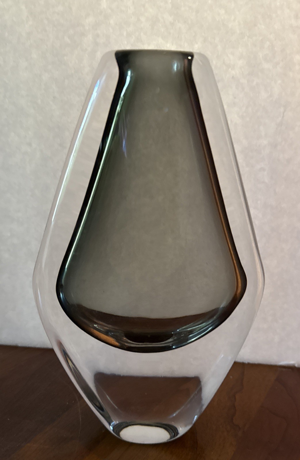 Orrefors – Nils Landberg Sommerso Clear and Smoke Glass 7-5/8″ Vase Signed