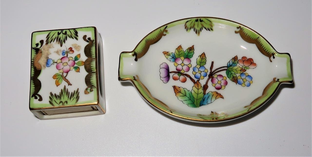 Herend QUEEN VICTORIA Ashtray & Matchbox Cover Set (A)