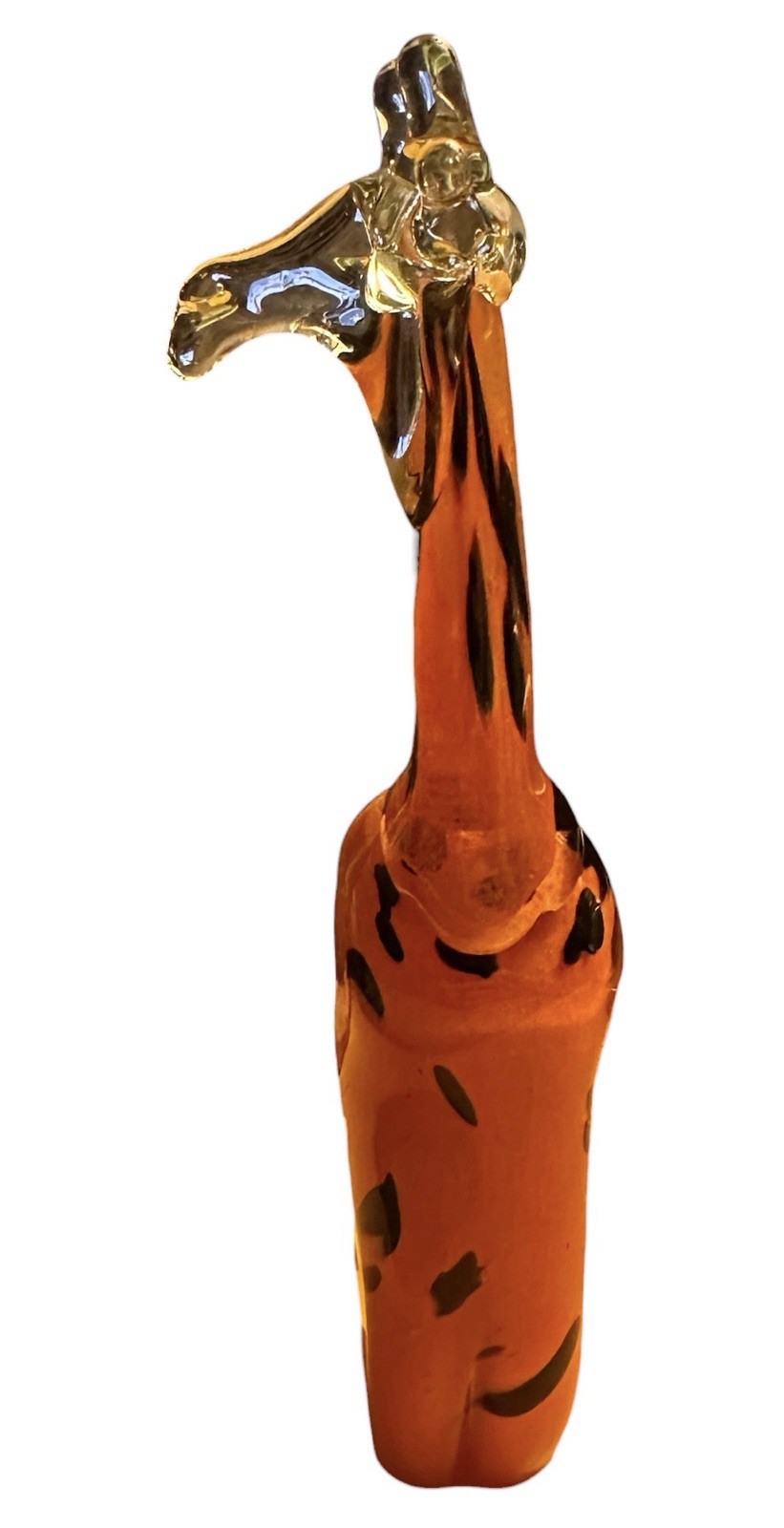 Ngwenya Hand Blown Glass Giraffe Figurine Handcrafted in Swaziland Africa 6.5”