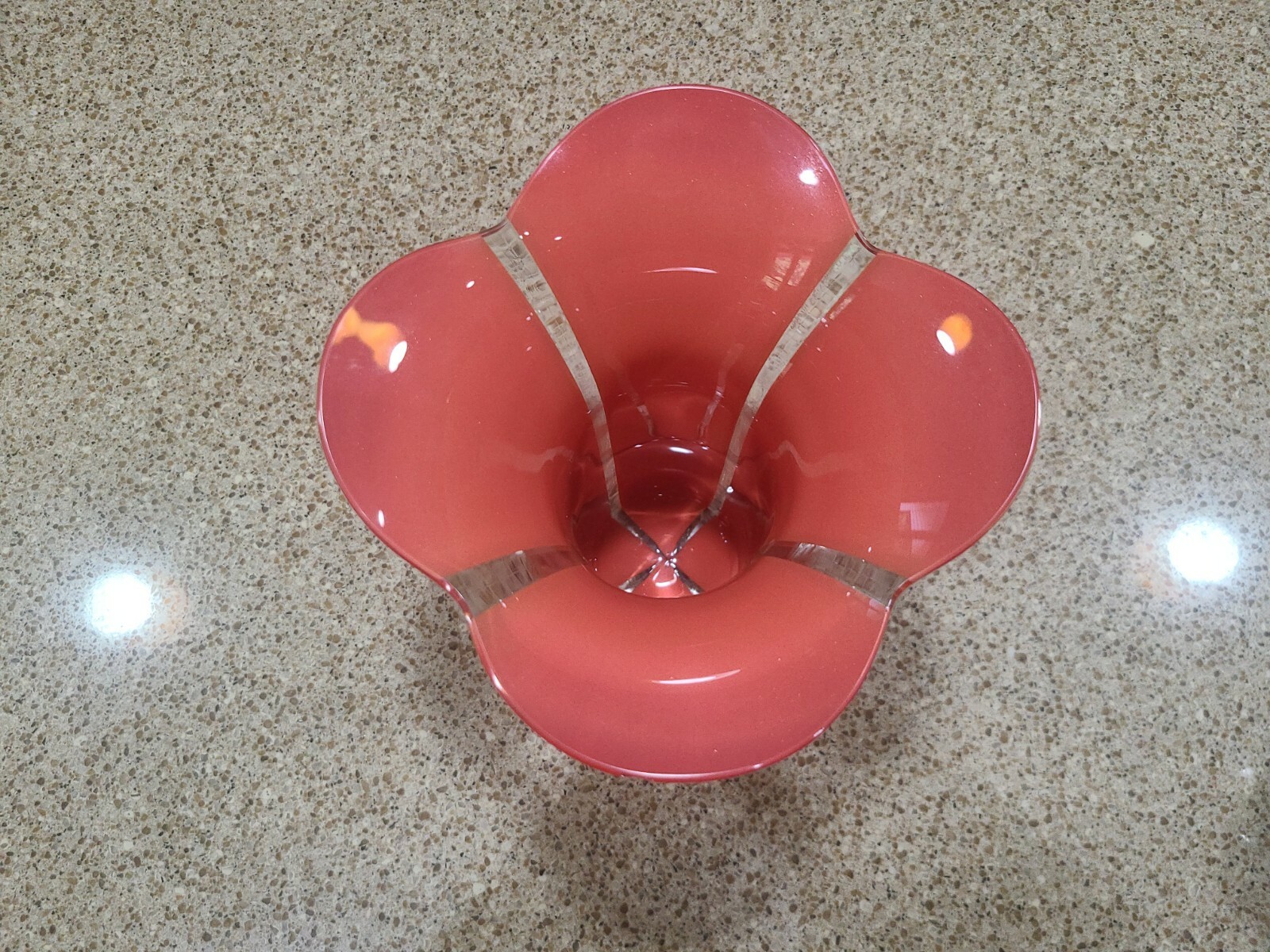 Vintage Murano Vitri Glass Flower Vase Pink – MCM – 10″ Inches