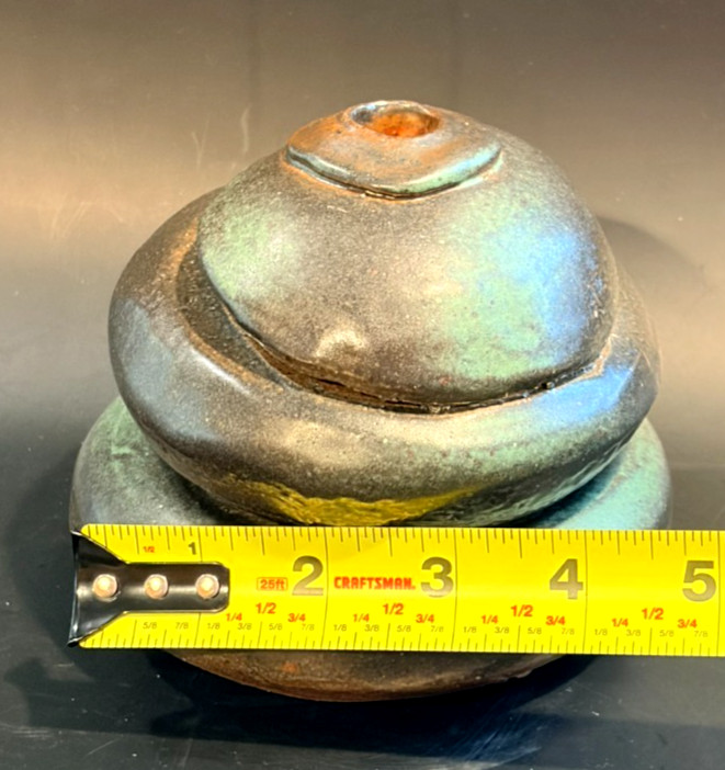 Hand Thrown Ceramic Cairn Stone Stack Bud Vase Handmade Studio Pottery 5″ Pot