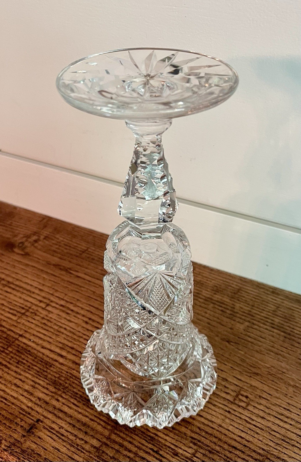 Luzerne Cut Glass Company-American Brilliant ‘OLGA’ Pattern Footed Vase C. 1890