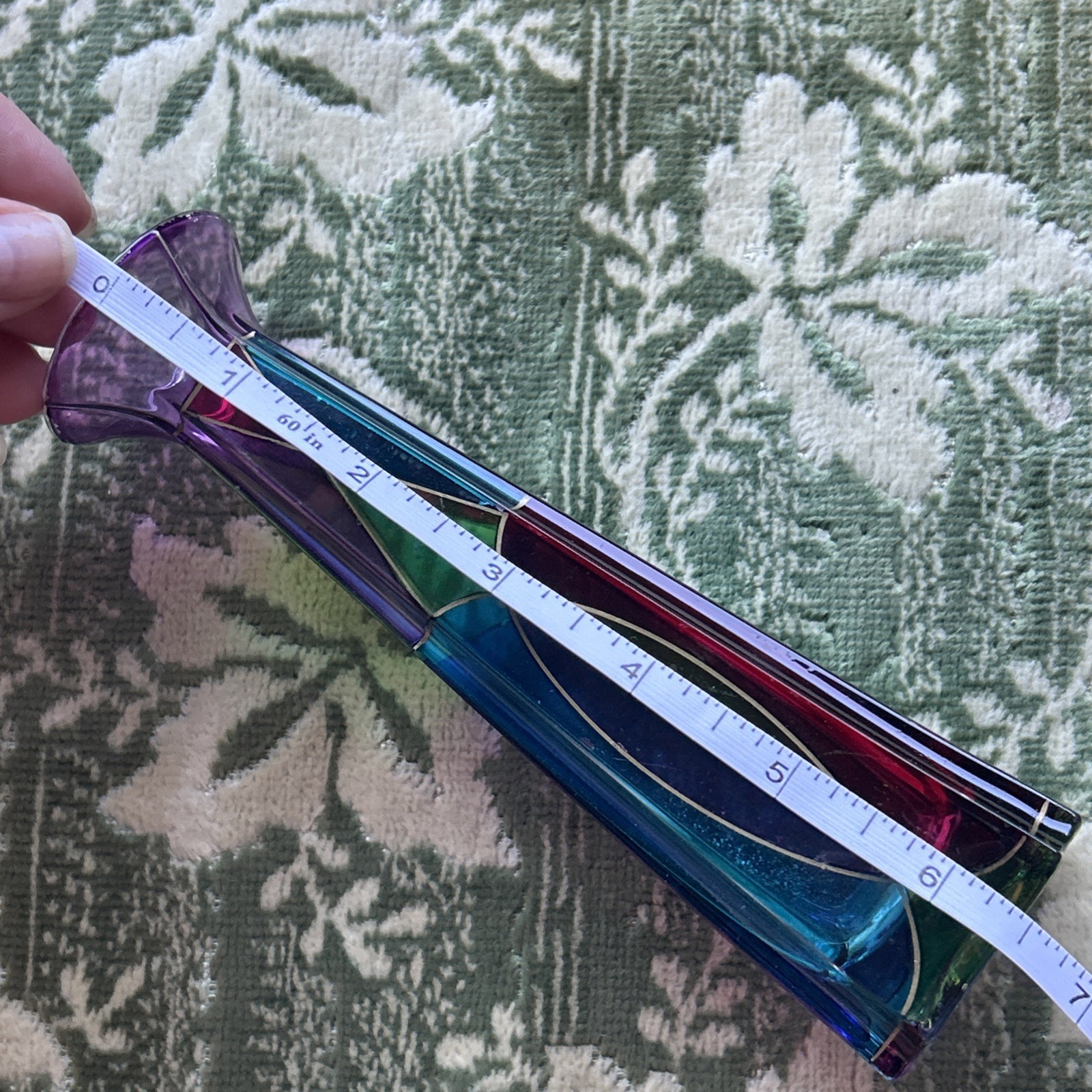Due Zeta Murano Glass Vase Made in Italy Multi Color Hand Decorated 6.5 Inch