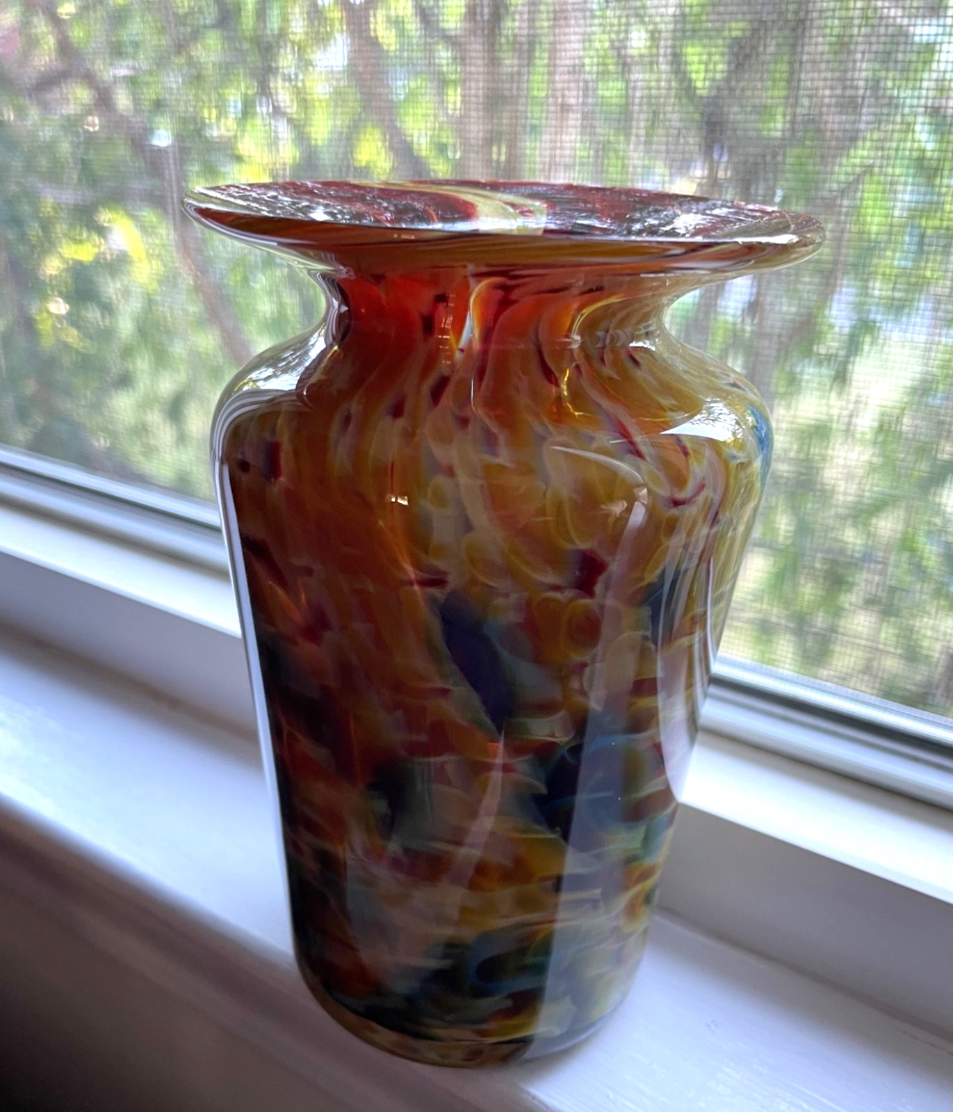 Joel O’Dorisio Lost Angel Art Glass Vase Hand Blown Signed Studio Vase 2001
