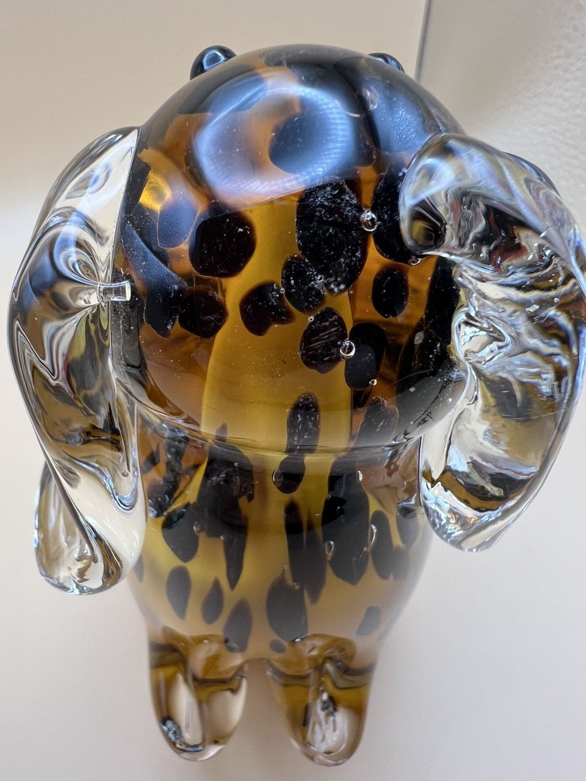 Glass Dog, Hand Blown Art Glass, 4.75″ high, Spotted, Adorable