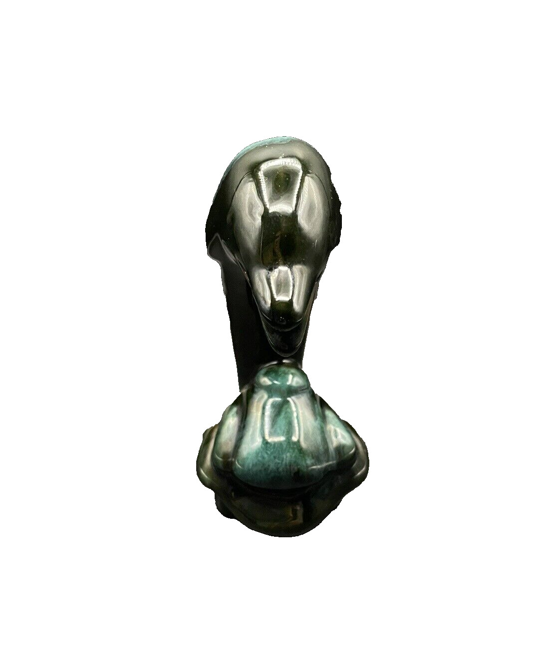 Blue Mountain Pottery Teal Blue Dolphin Riding Wave Figurine Statue