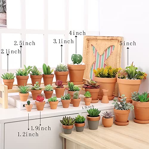 2.5 inch Pots with Drainage Holes,Small Mini Clay Ceramic Pottery Terracotta