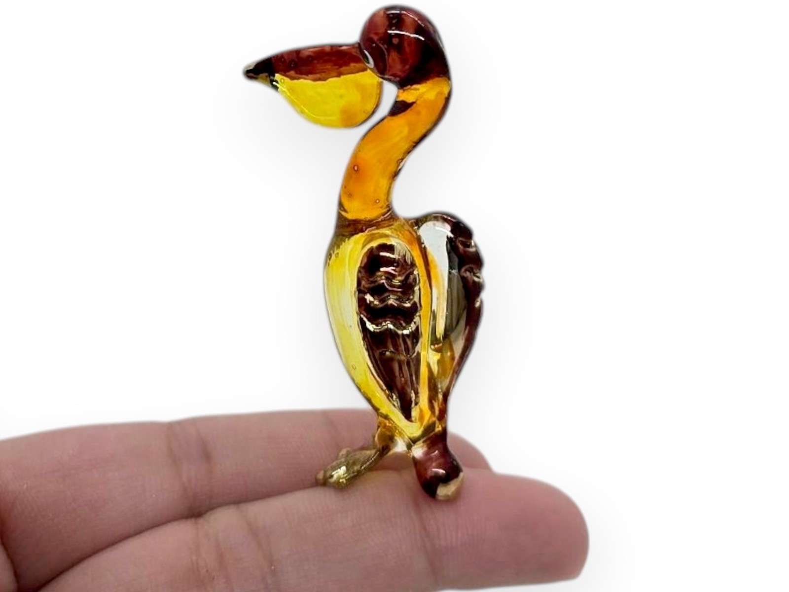 2″ H Pelican Glass Bird Figurines Wildlife Miniature Animals Crystal Collectible