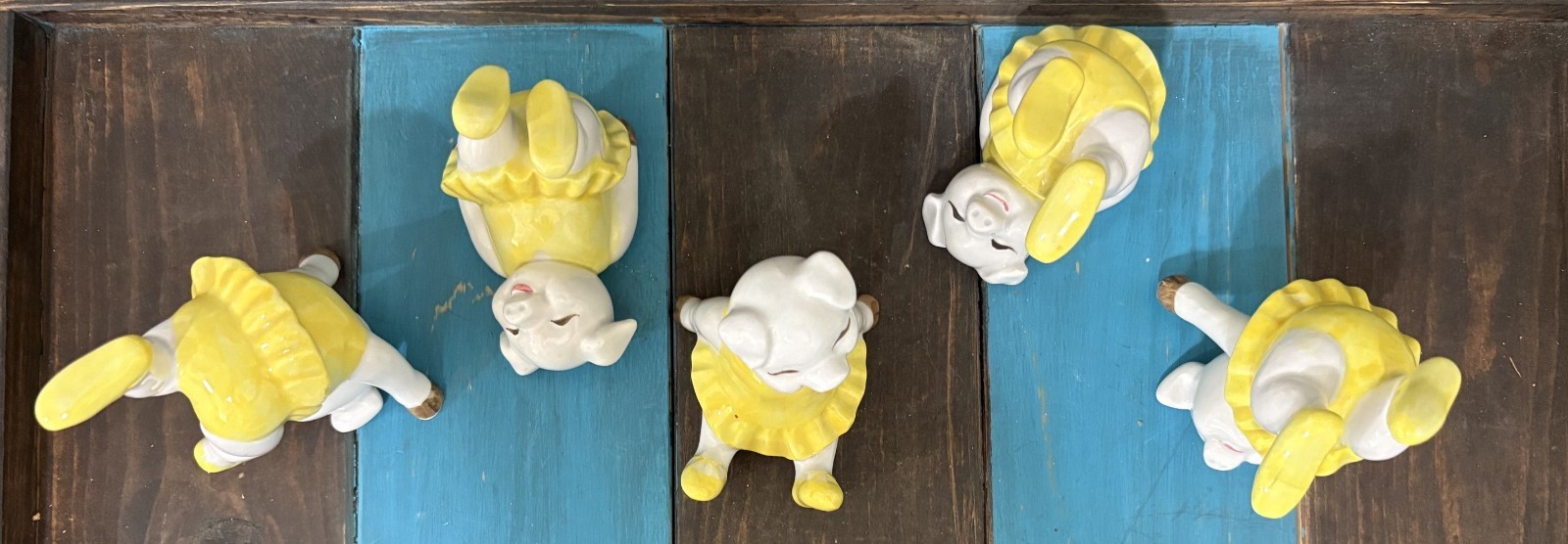 Set of 5 Fitz & Floyd Tumbling Ballerina Pigs Figurines Hand Painted 1979 Tutu’s