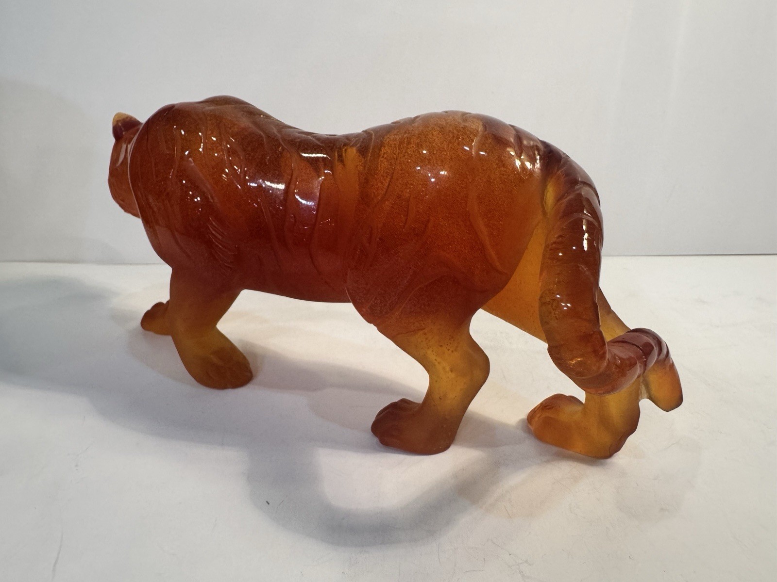 STUNNING Daum Pate De Verre 10.5” Large Amber Tiger Retail $3,450 BEST PRICE!
