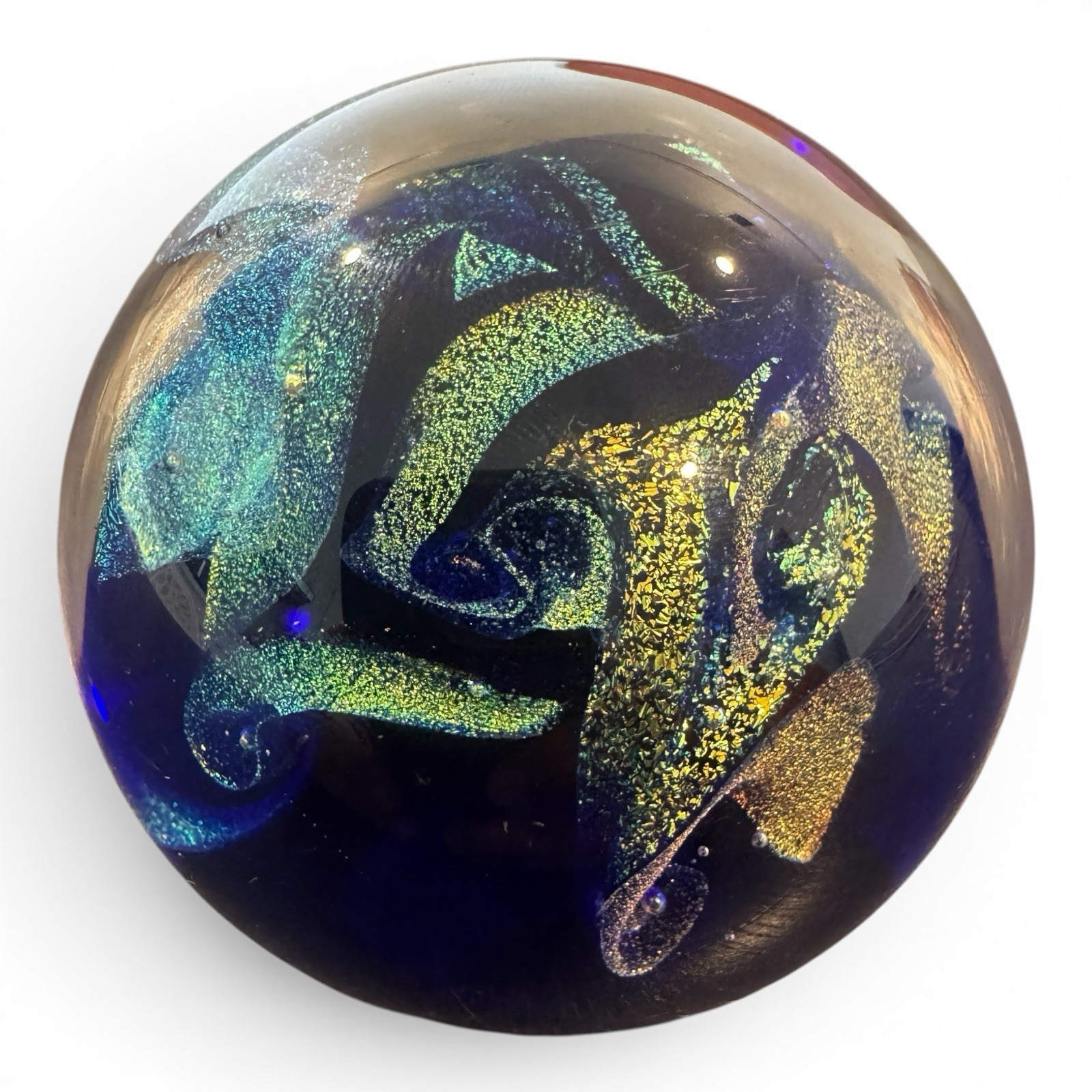 3” Glass Eye Studio # 20 Northern Lights Glass Paperweight