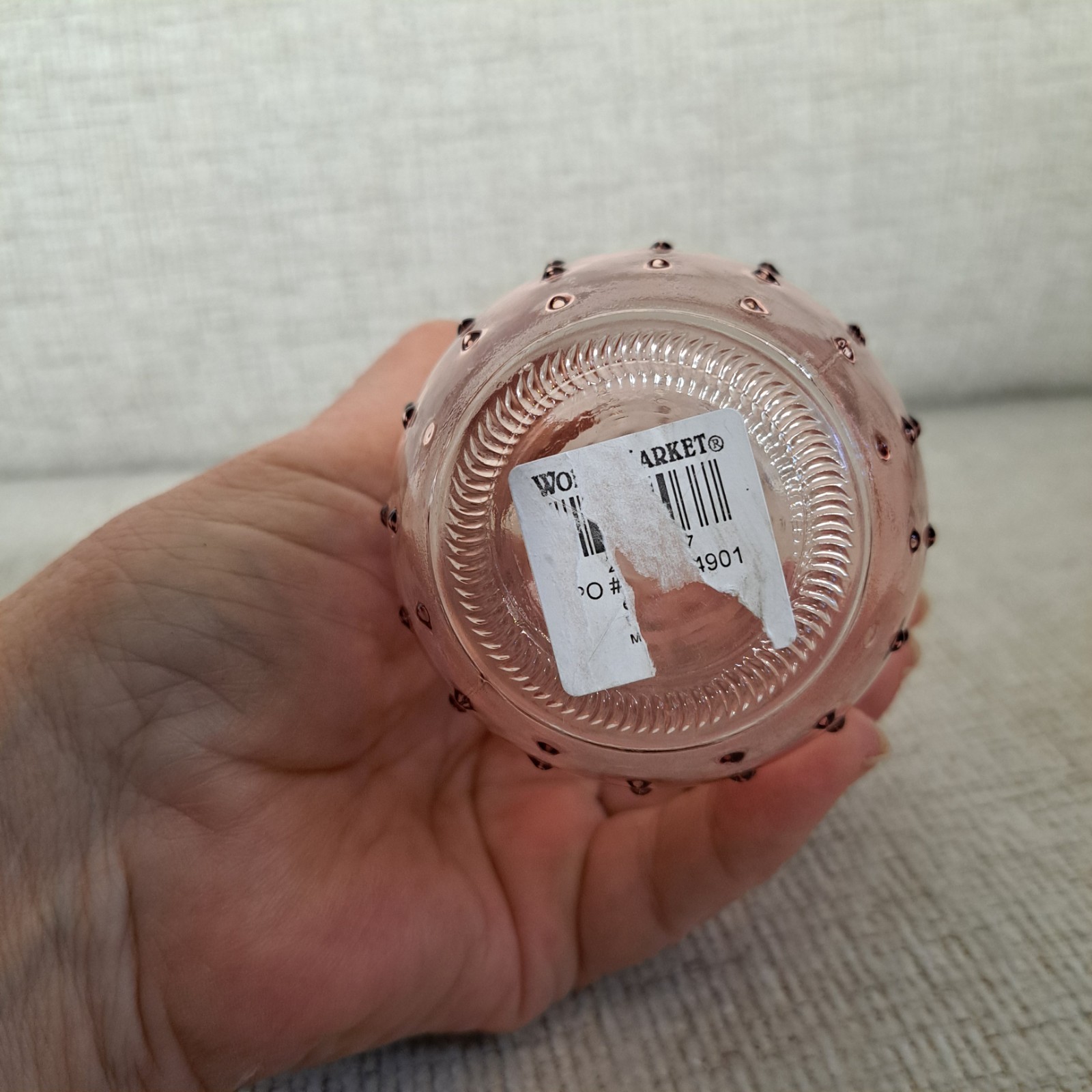 Pink Glass Vase Hobnail Pattern 5.75″x 3″