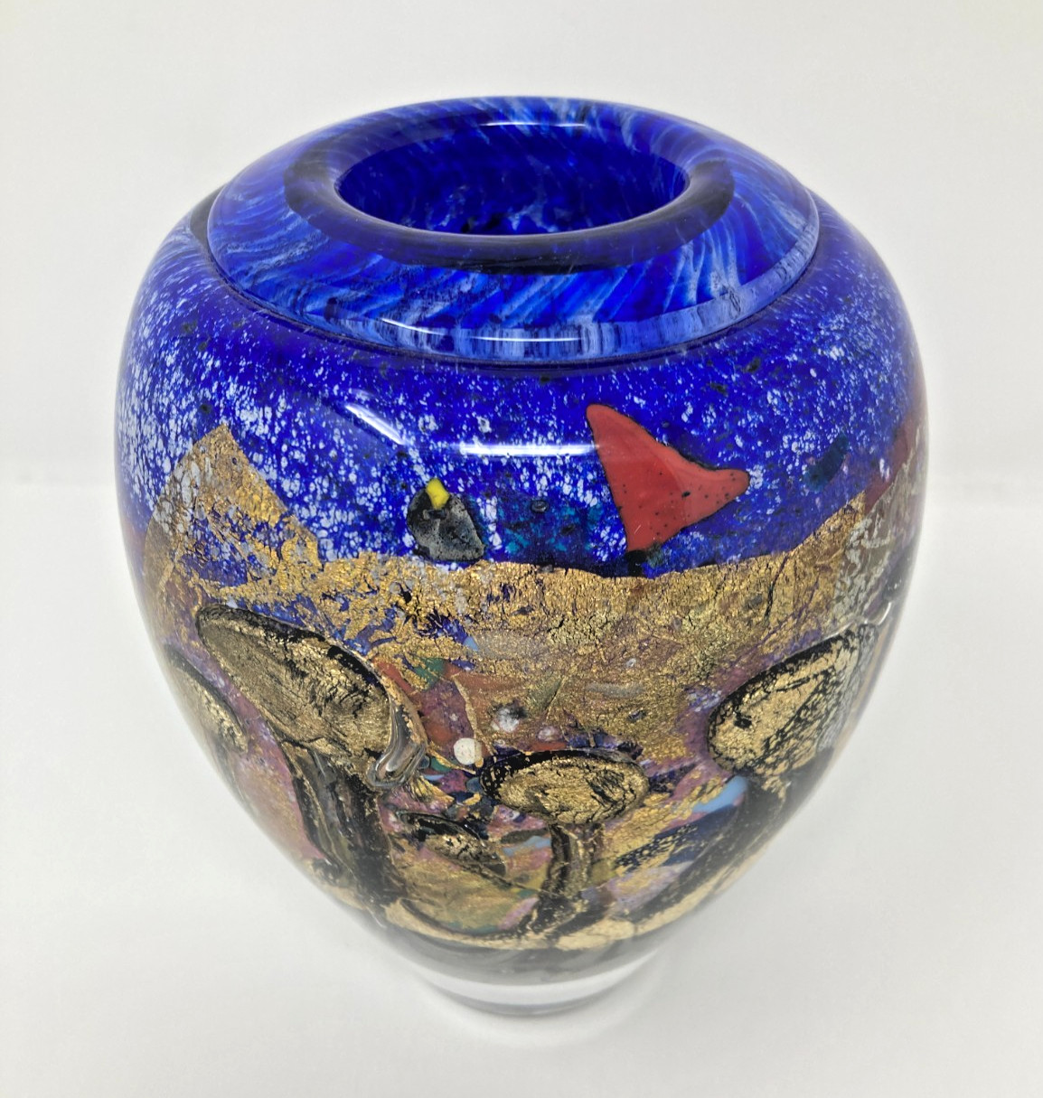 Jean Claude Novaro Art Glass Vase Hand Signed 6 3/4″ Mint