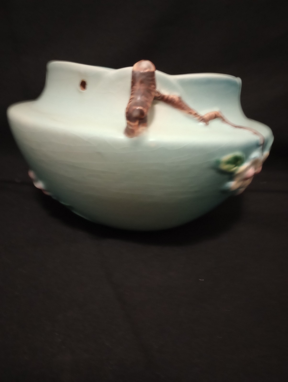 Roseville Pottery Apple Blossom Pattern Hanging Planter Basket 1948-52