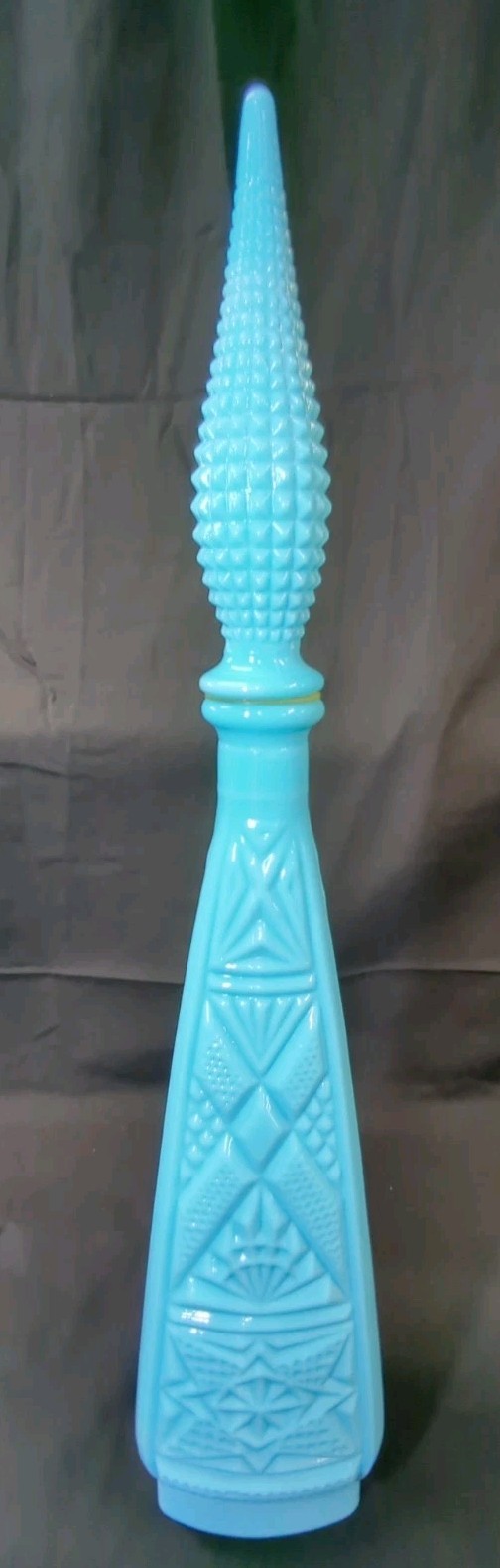 VTG Empoli ROBINS EGG Blue Milk Glass Tiki Genie Bottle W/Stopper