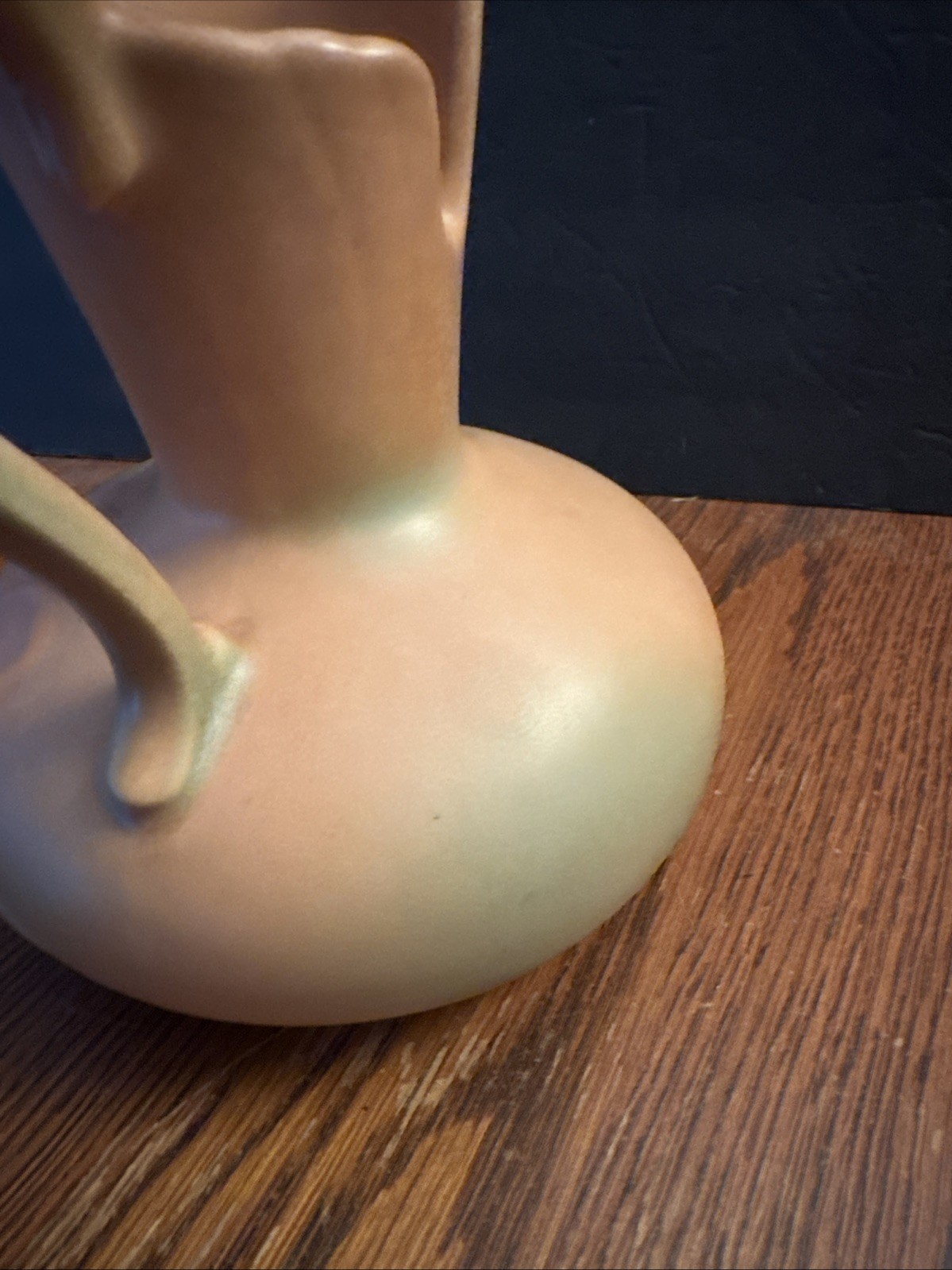 Vintage Weller Wild Rose Pottery Ewer/Pitcher 7″-Matte Pink/Green/Peach – 1930s
