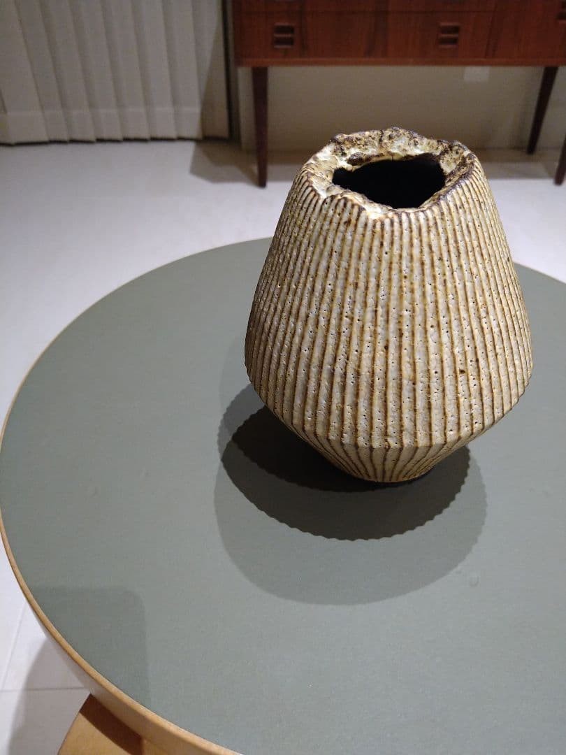Akio Nukaga Pleated Work Flower Vase Pleated Pattern Art Design Interior