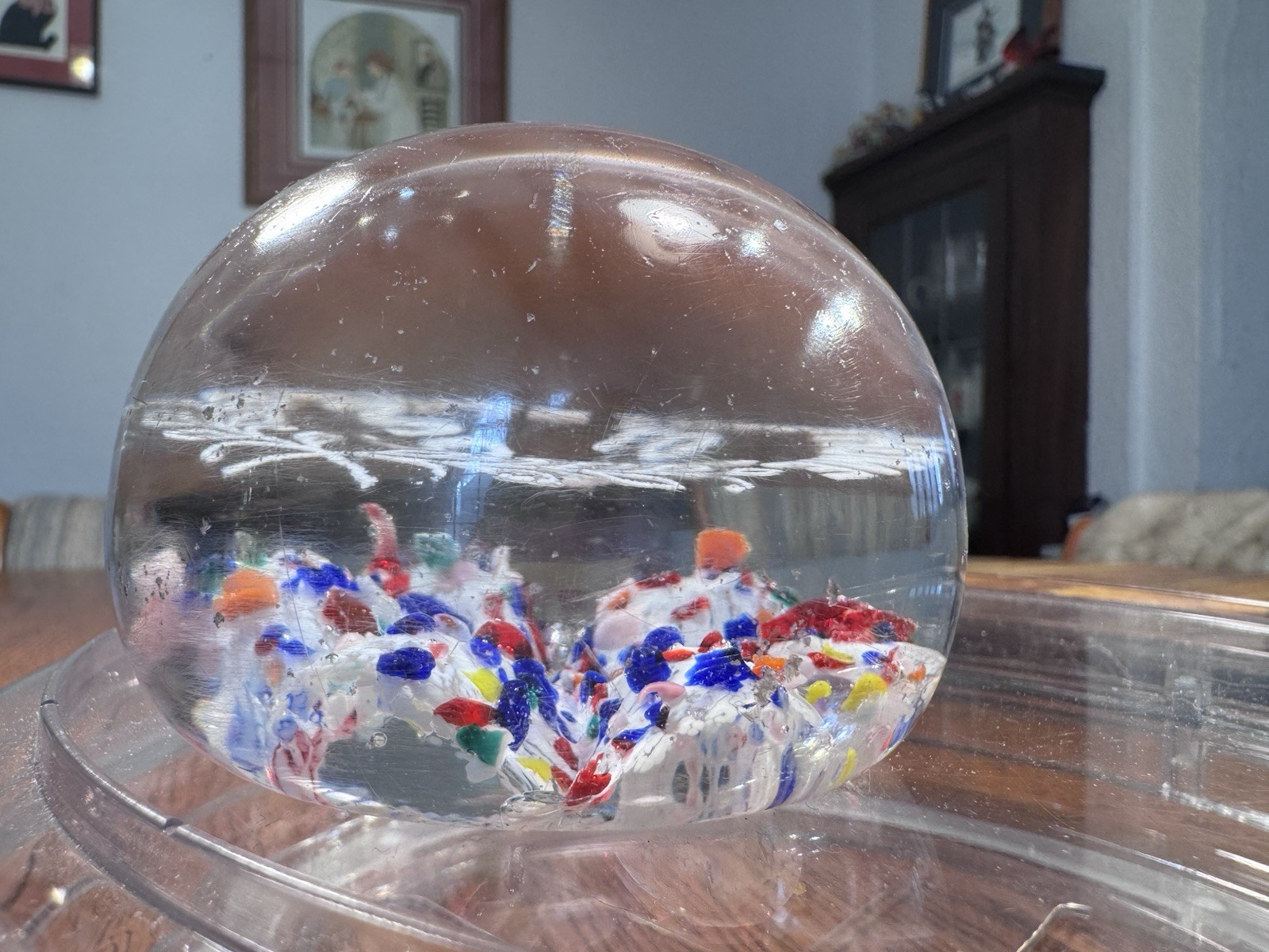 Patriotic USA Flag & Home Sweet Home Mother Signed Glass Paperweights~READ!
