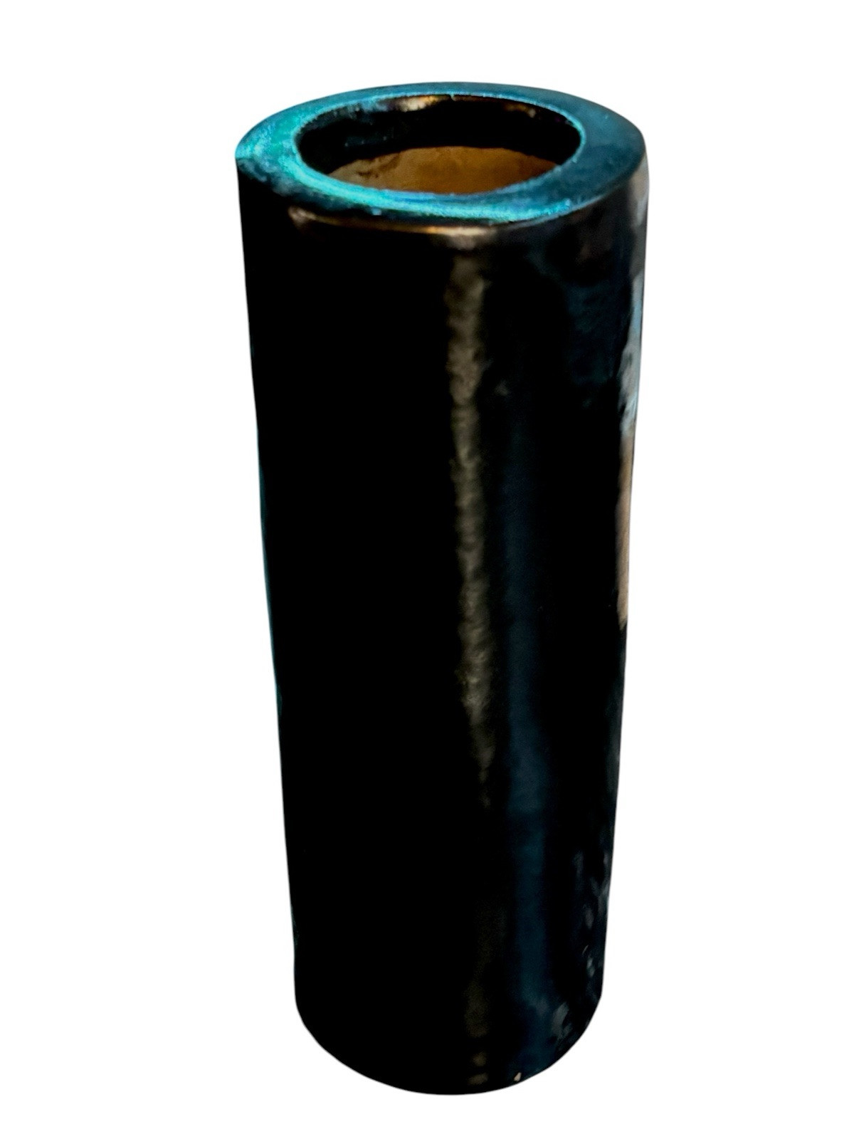 VTG Napa Home Garden Black Tower Vase Lava Stoneware 10.5 In