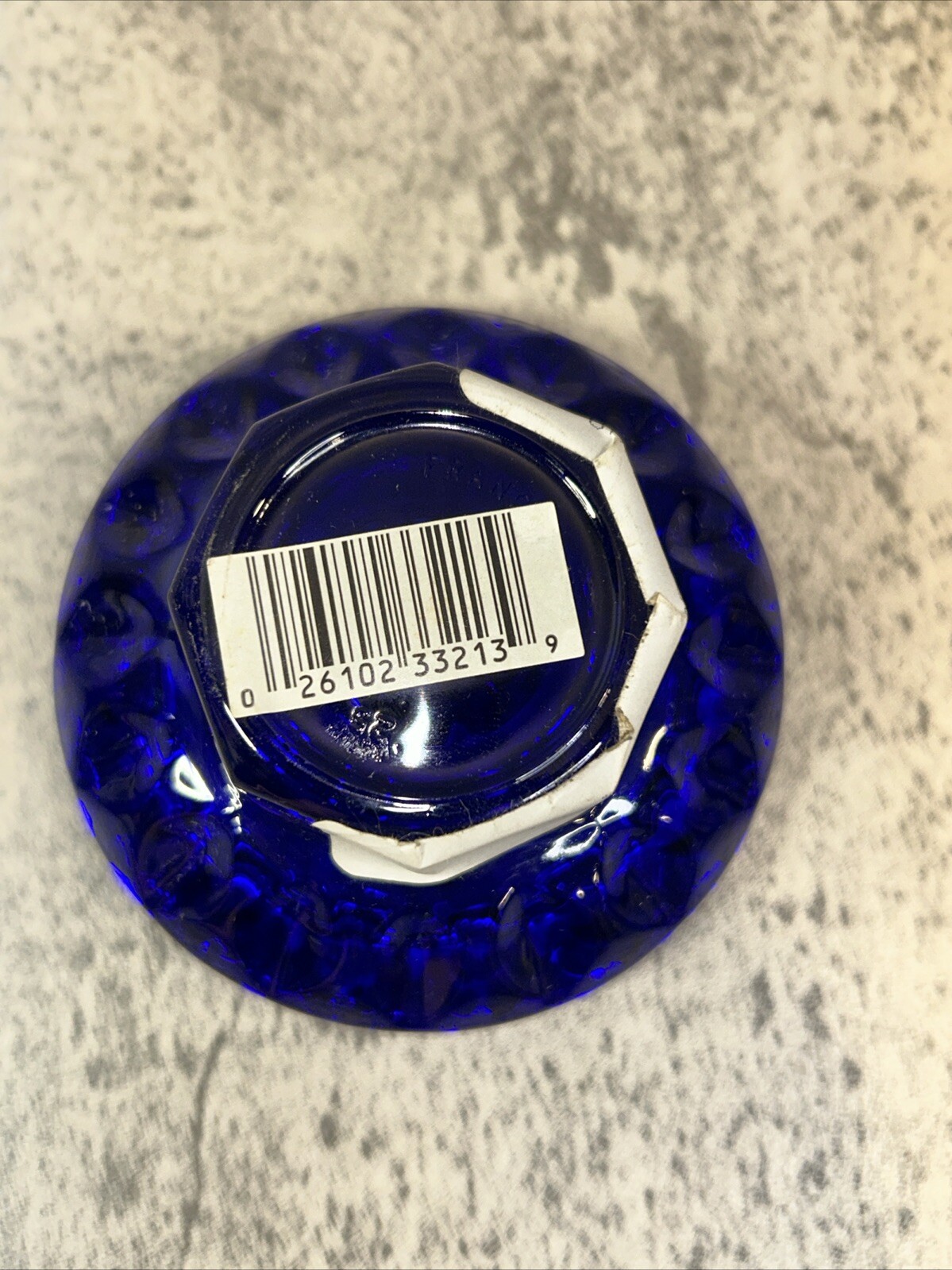 Arcoroc Glass Candlestick Holder Cobalt Sapphire Blue France Vintage