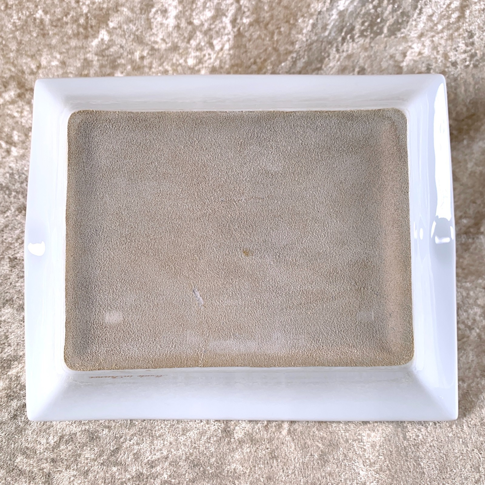 Vintage Hermes Porcelain Cigar Ashtray Change Tray Rare Geometric Pattern