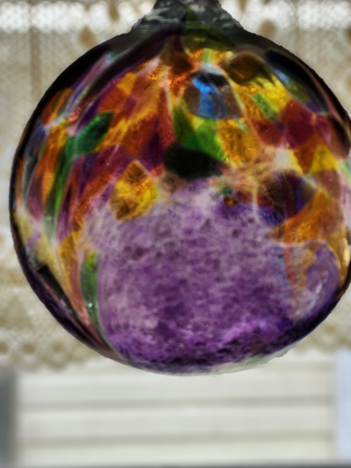 16 inch Purple Multi Blown Glass Spirit Ball