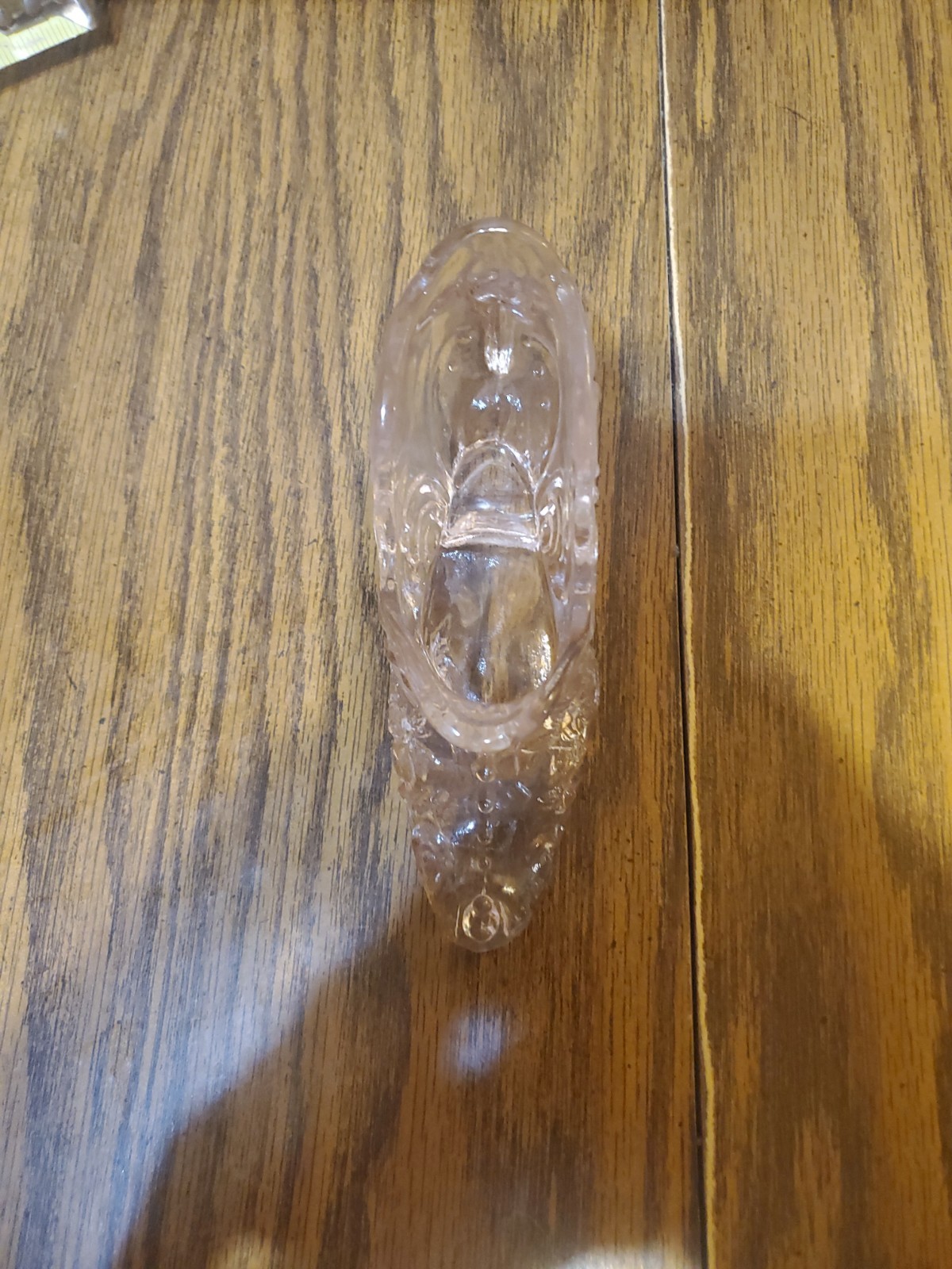 Blush Pink Victorian Rose Elegant Art Glass Shoe VTG Princess Slipper