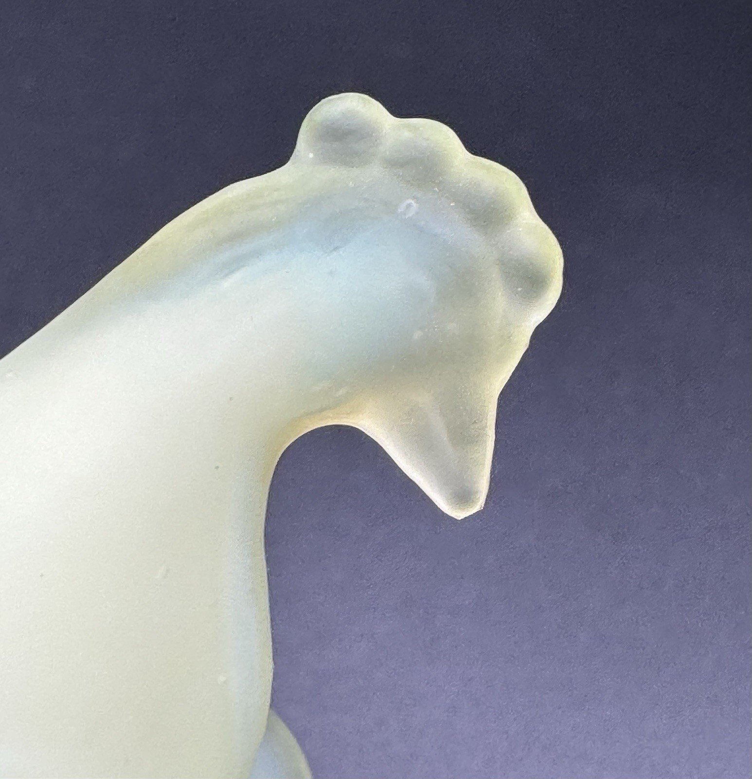 VTG Boyd Hen On A Nest Salt Cellar Mini 2” Pale Yellow Uranium Glass Glows