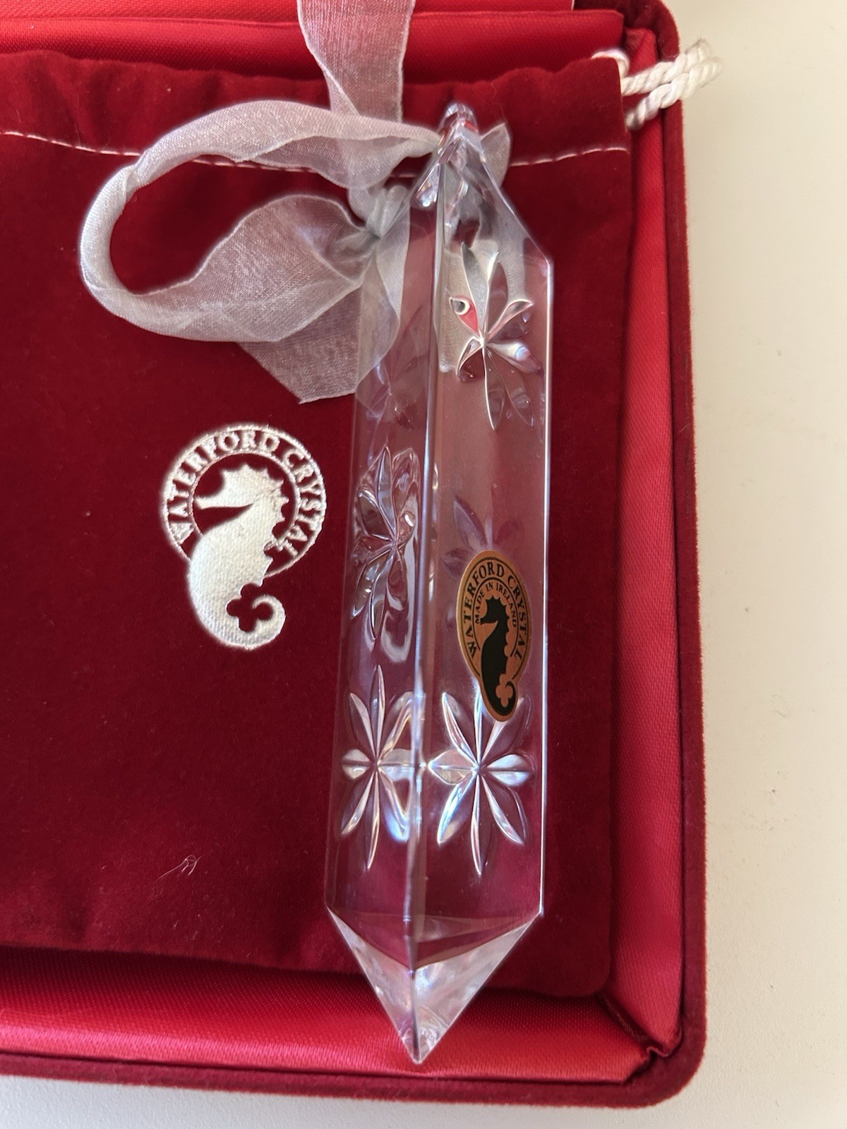 VTG Waterford Lead Crystal Celebrate The Season Star Prism Ornament 2001 Box