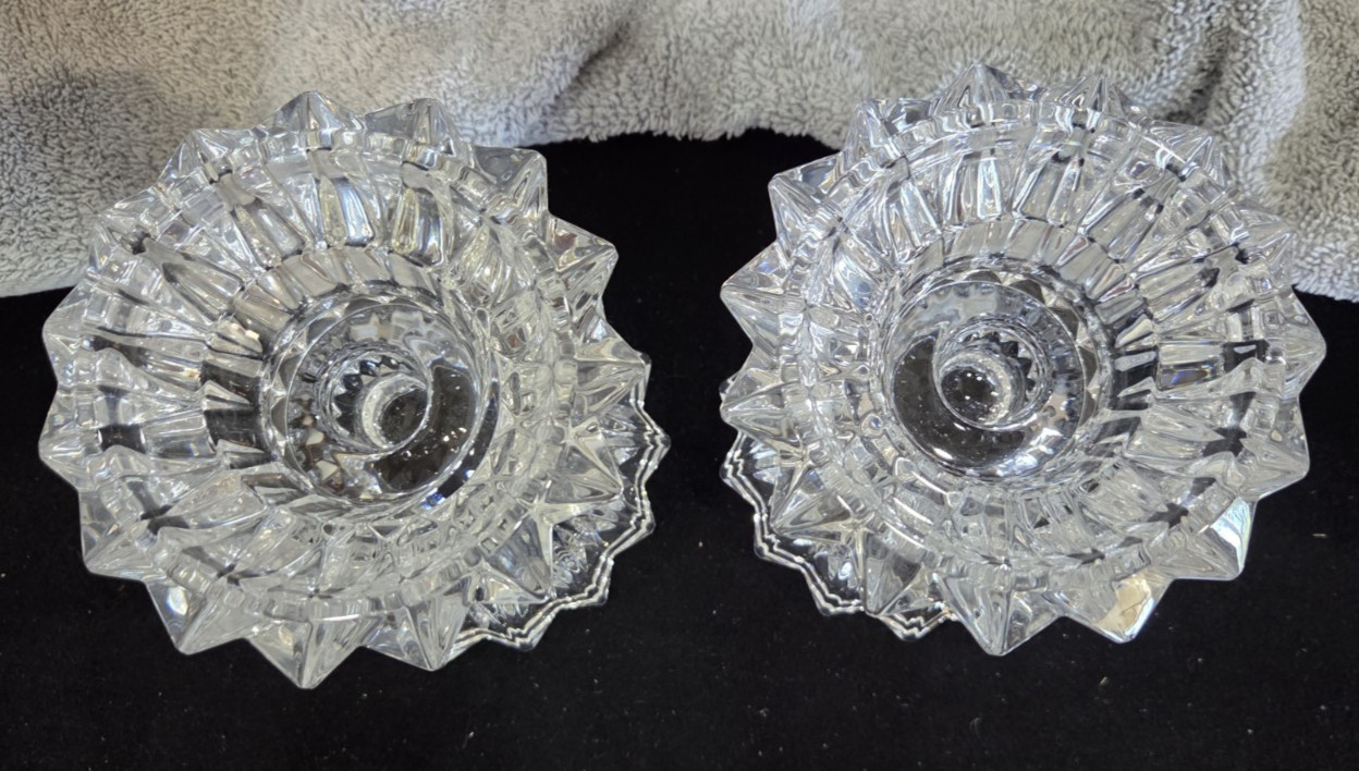 VINTAGE Mikasa RAINIER Reversible Multi-Use 5″ Tall Candle Holder – Set of 2
