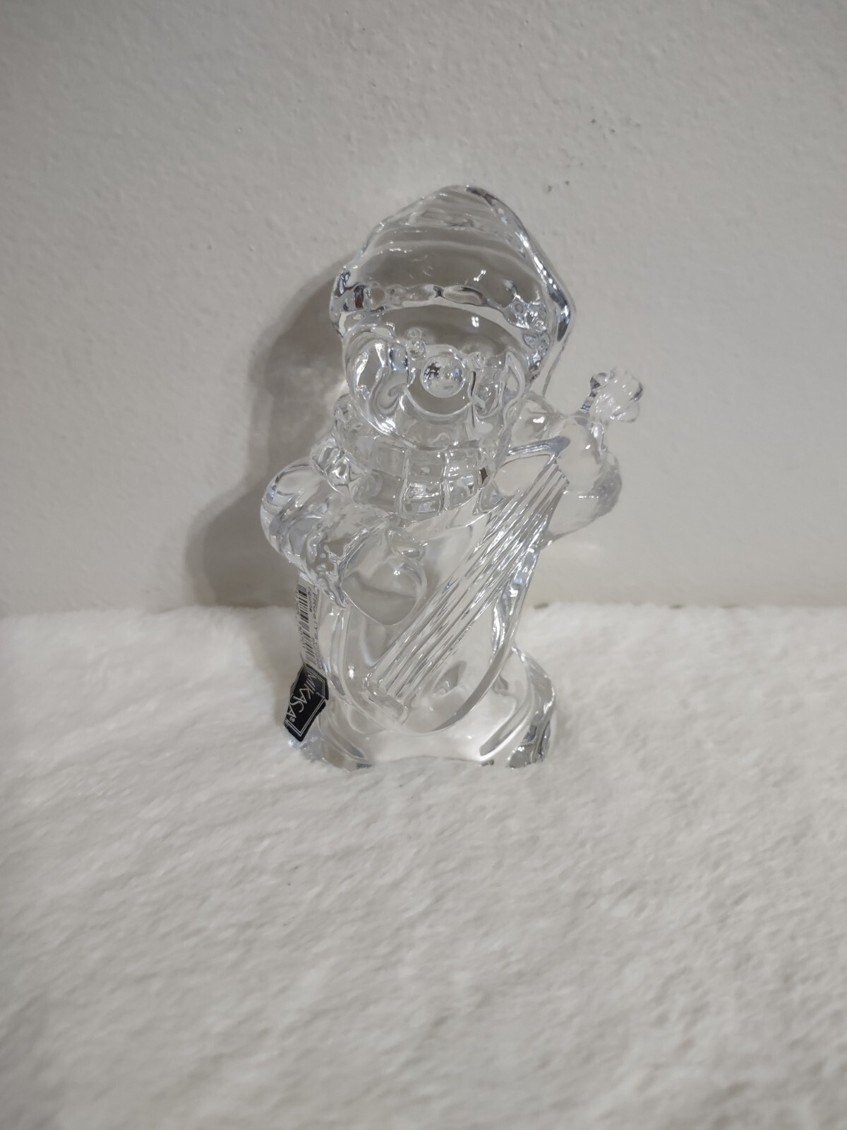 Mikasa Frosty’s Choir 6″ Snowman Playing Lute Full Lead Crystal Figurine Vintage
