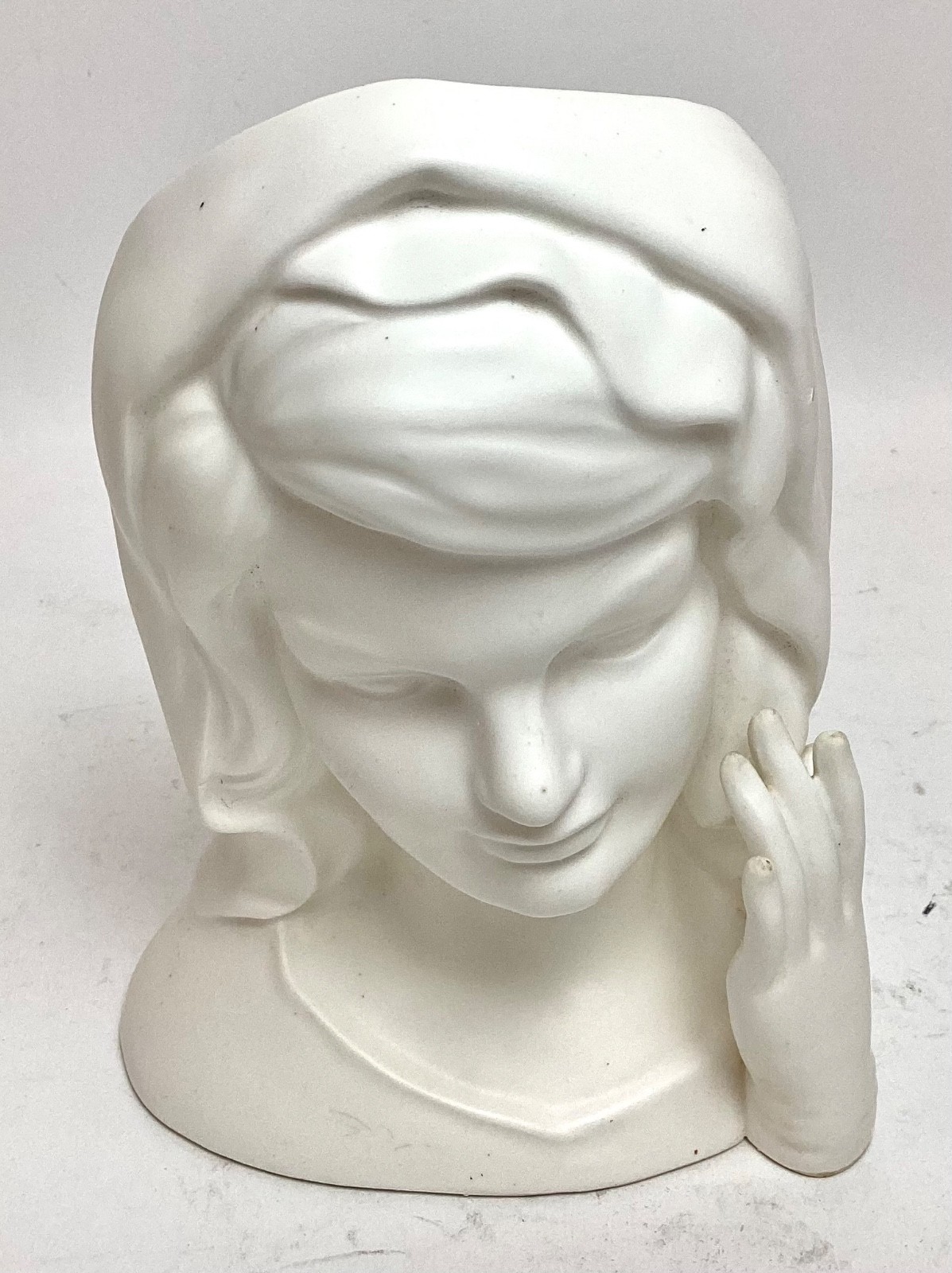 Vintage 1964 INARCO Jackie Kennedy Mourning Head Vase Porcelain Unpainted Rare