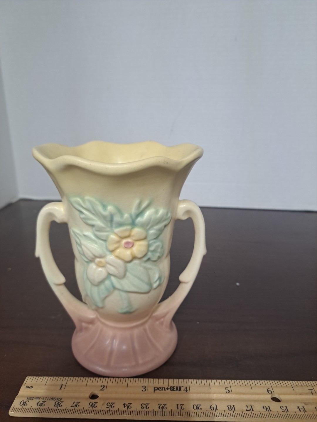 Hull Pottery Art Wildflowe Pink And Yellow Vase W-3-51/2