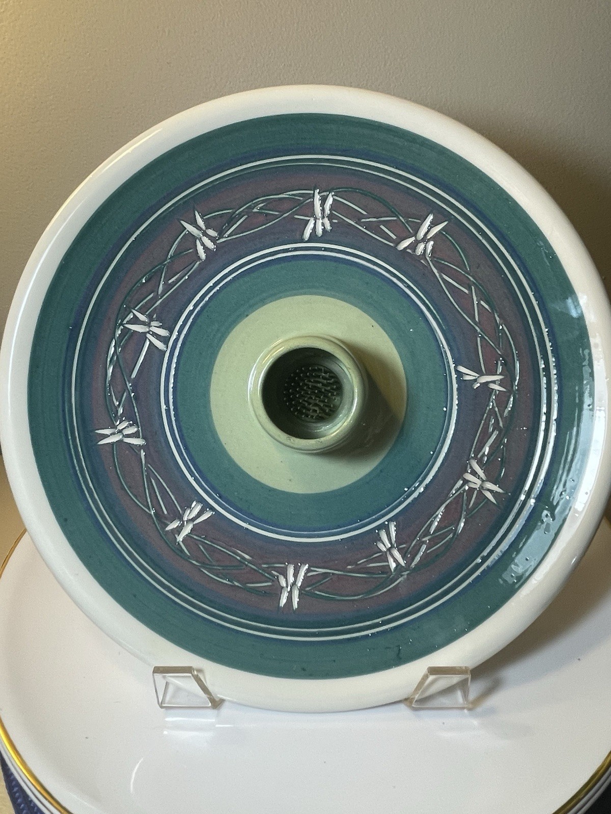 Japanese Ikebanaware Vase Plate/ Bowl 11.5 Inches