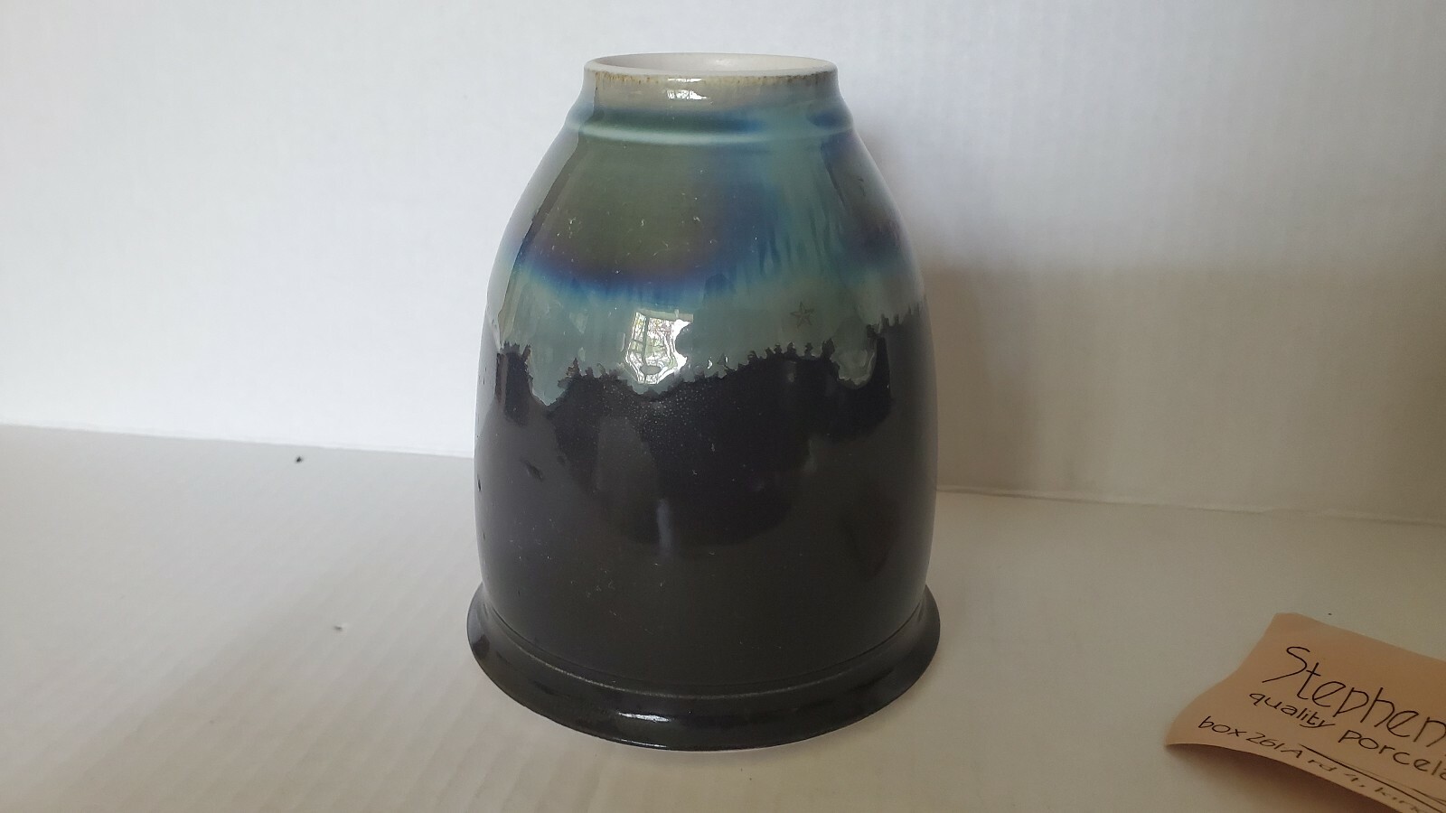 Stephen Fabrico Pottery Vase New York Pottery drip glaze