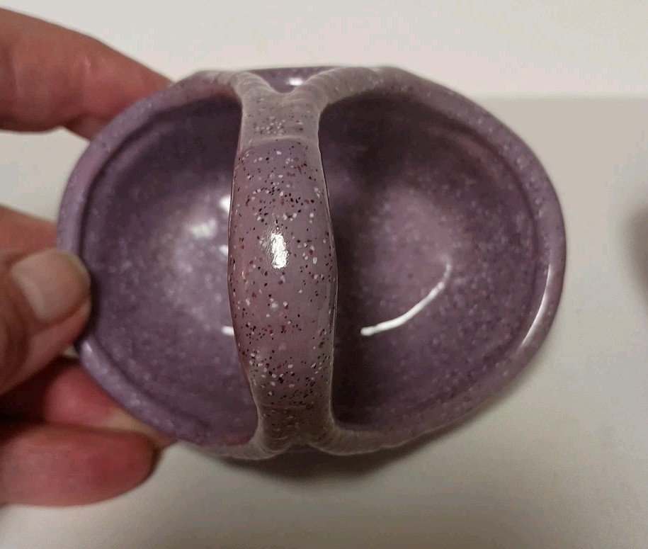Two Lavender Ceramic Clay Baskets