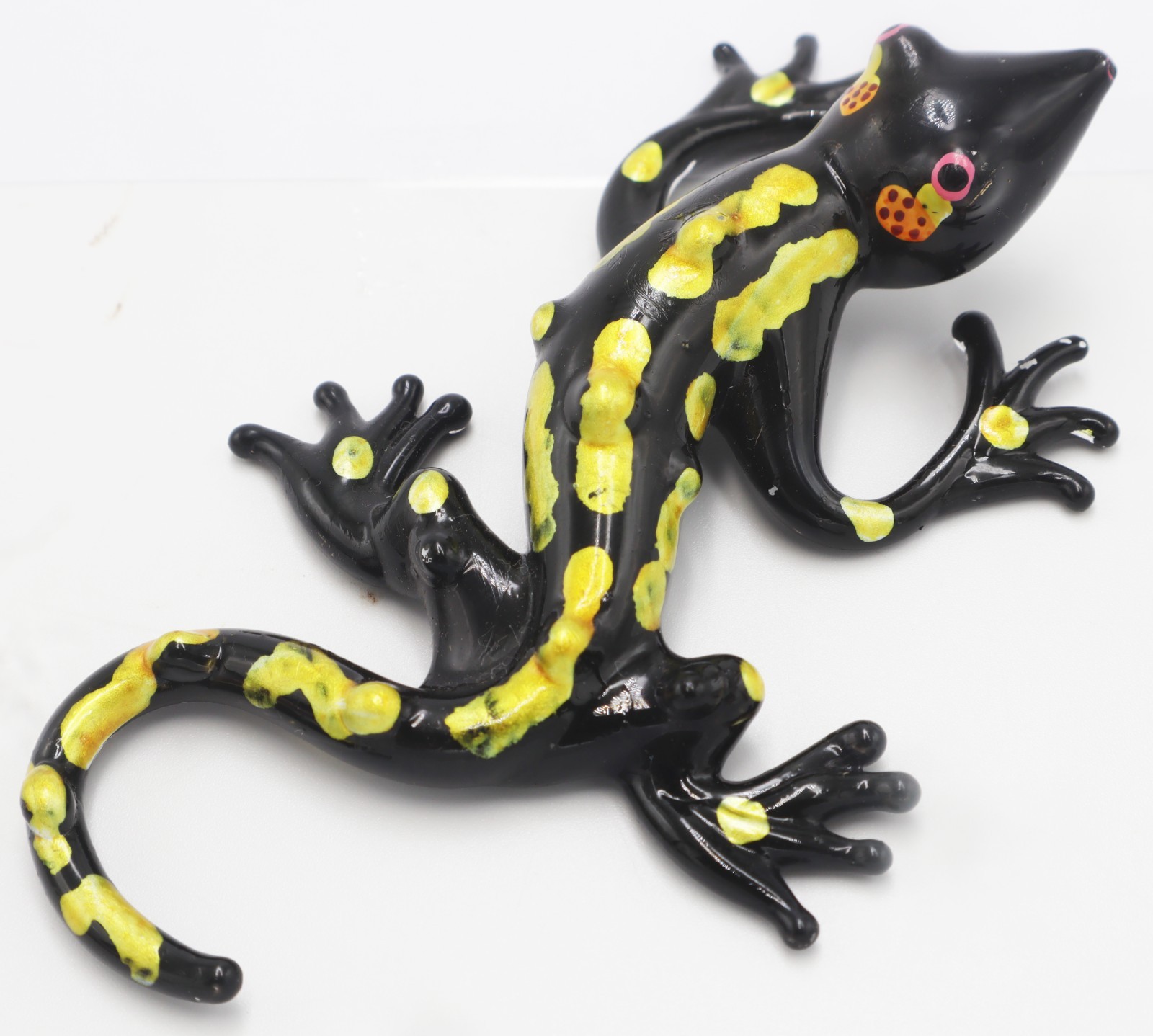 3.7″ Long Blown Glass Gecko Lizard Art Figurine Unique Artistic Home Decor