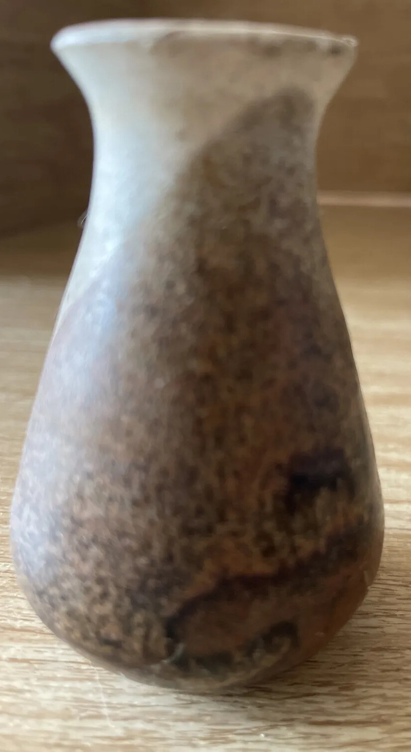 3″ pottery vase mini flower art glazed signed CM hand thrown handcrafted