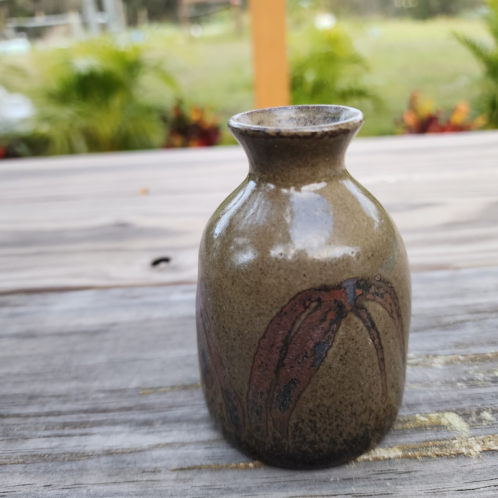 Vtg MCM Takahashi San Francisco Japan Art Pottery Mini Bud Vase Weed Pot